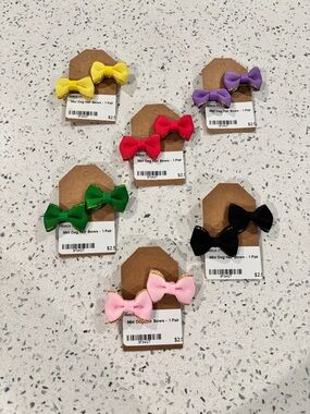 Mini Dog Hair Bows - Pink, Yellow, Purple, Hot Pink, Green, Black